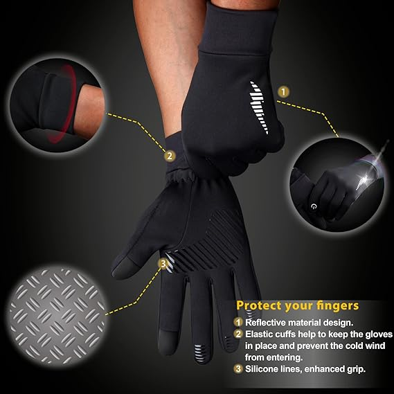 Winter Gloves Women Men Ski Snow Gloves Liner Thermal Warm Touch Screen, Suit for Running, Cycling, Biking, Hiking, Driving, Walking, Typing, Freezer Work, Sports, Soccer, Shooting, Gaming 102