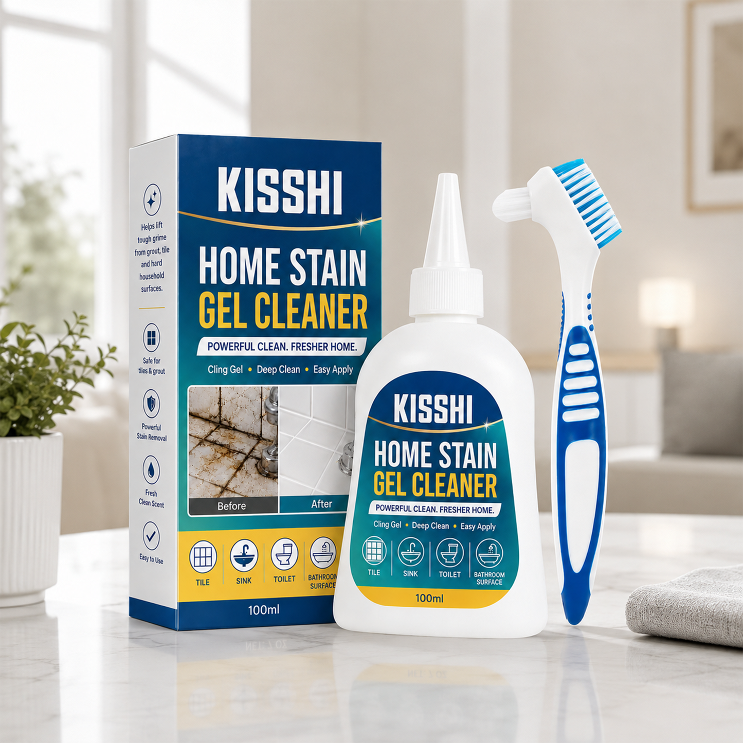 KISSHI Home Stain Remover Gel Cleaner - 7oz/ Pack.