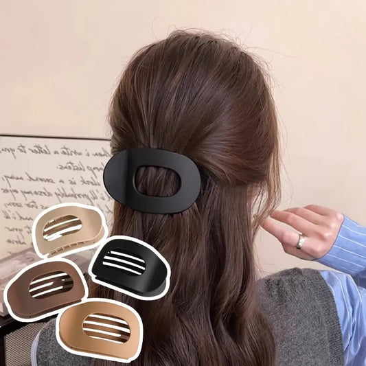[SUMMER SALE] CZTICLE® Solid Color Hair Clip, 4pcs Oval Acrylic Hair Clips Set for Women