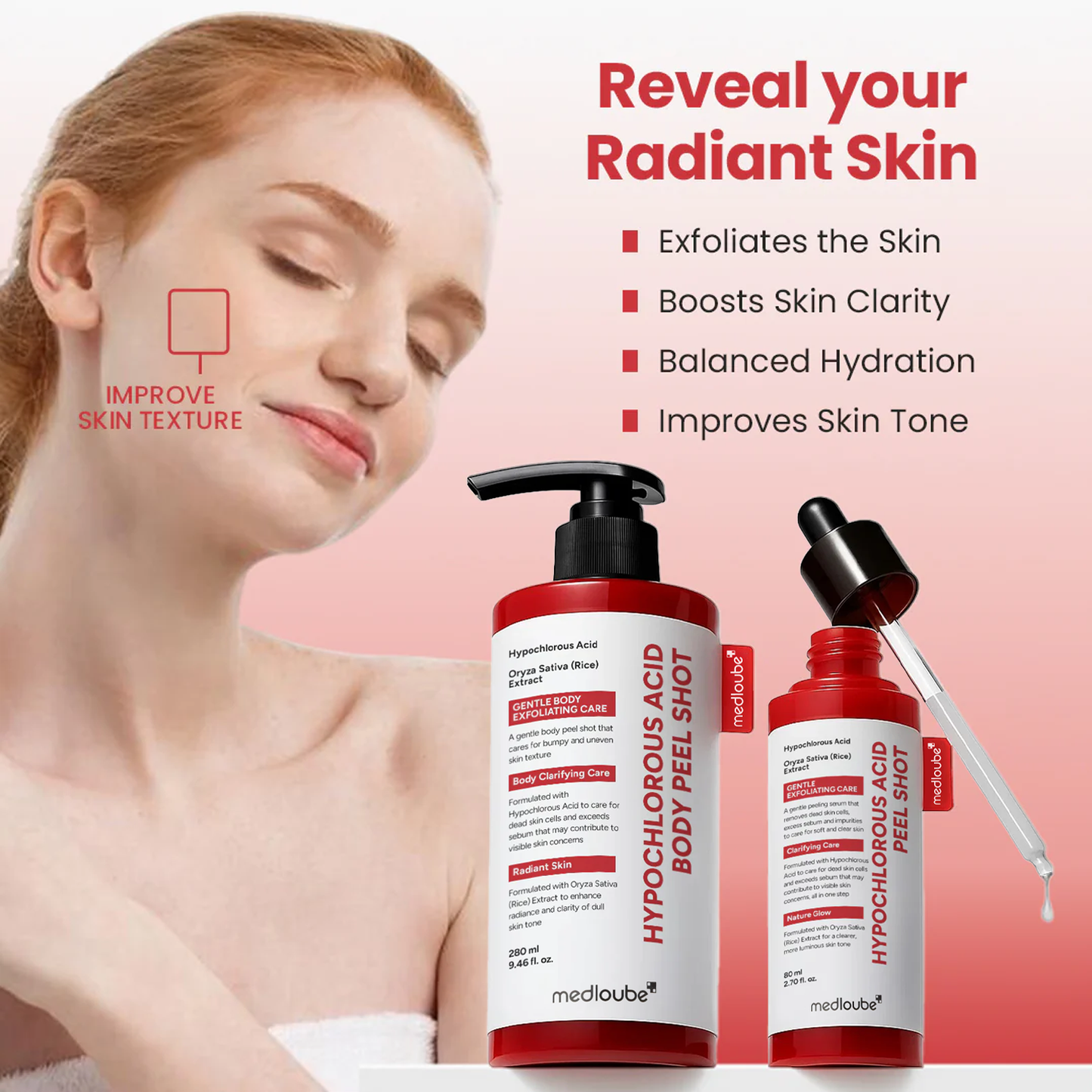medloube Hypochlorous Acid Rice Peel Shot Duo