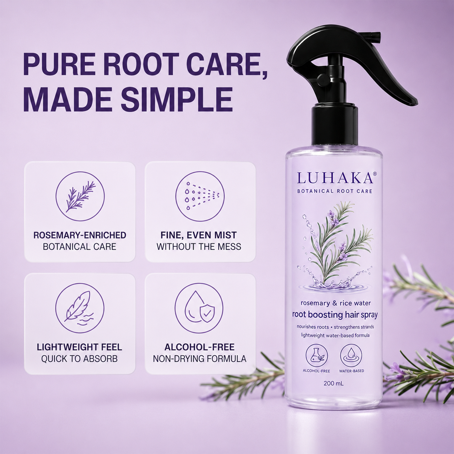 LUHAKA® Rosemary Rice Water Hair Growth Spray
