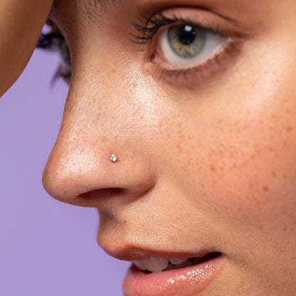 CILIFER® 2mm  Diamond Prong Nose Ring Stud