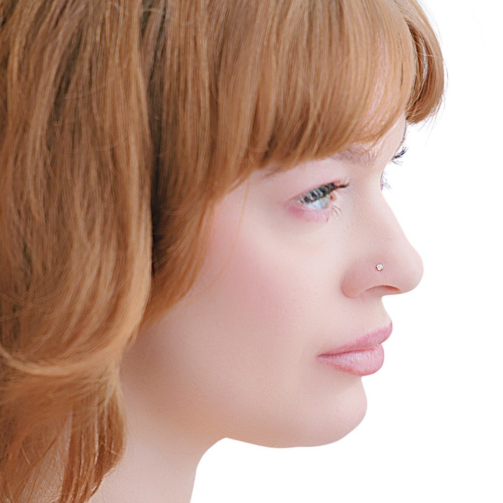 CILIFER® 2mm  Diamond Prong Nose Ring Stud
