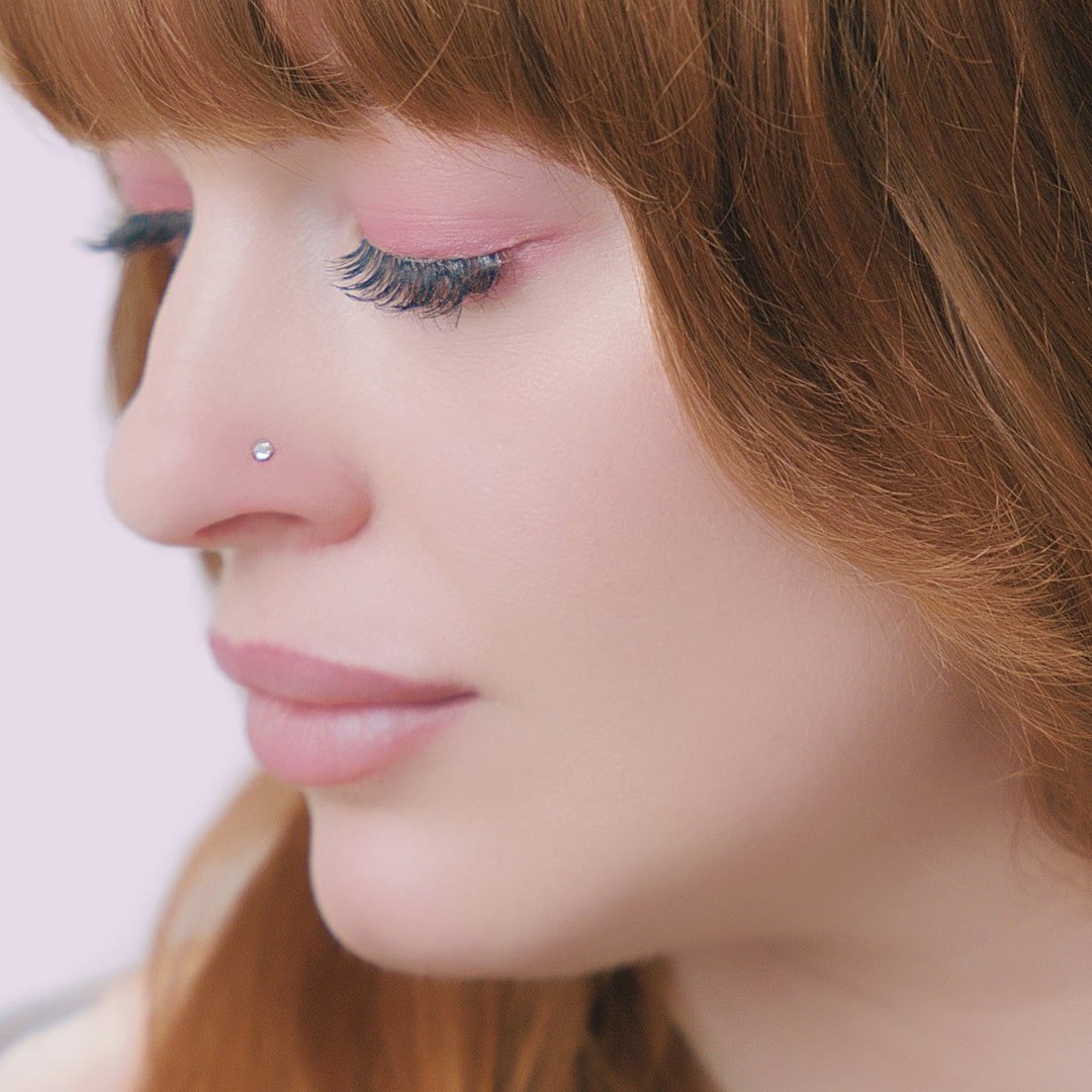 CILIFER® 2mm  Diamond Prong Nose Ring Stud