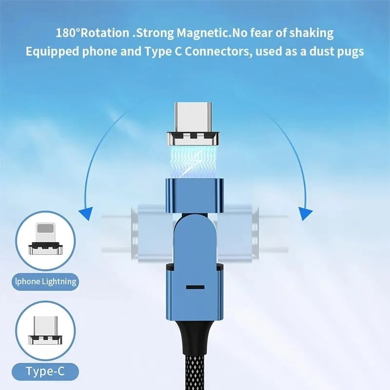 CILIFER® ⚡ Super Fast Charging 2-in-1 Magnetic Cable – 180° Rotation for Ultimate Convenience 📱
