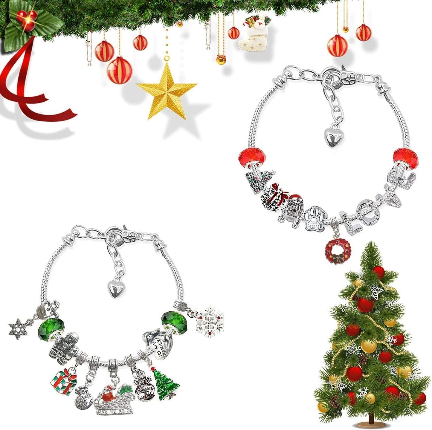 Oneswear® 🔥24 Pcs DIY Christmas Advent Calendar Bracelets Set D01