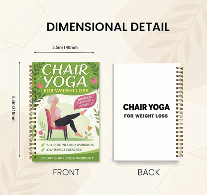 30-Day Chair Yoga Weight Control Spiral-Bound Notebook & Step-by-Step Exercise Guide