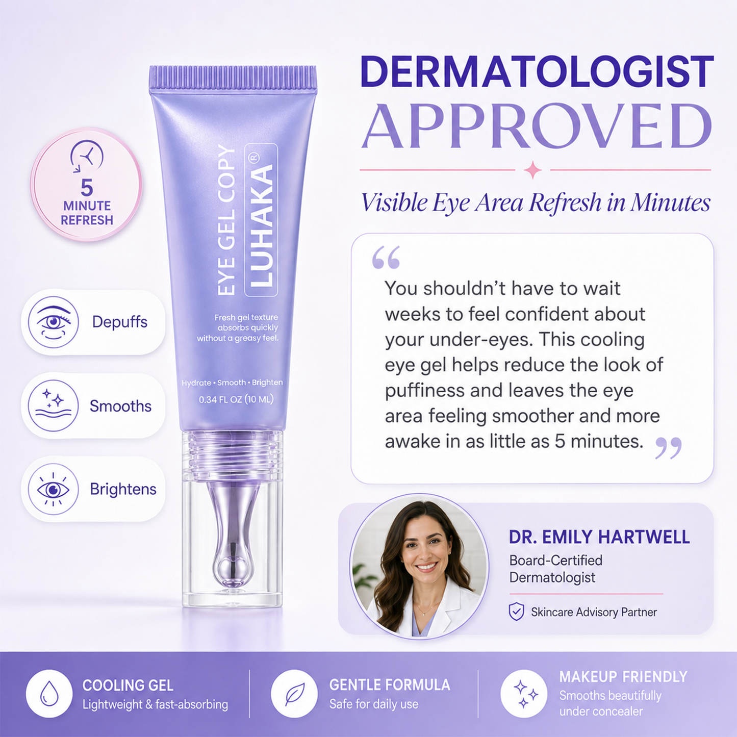 LUHAKA® Instant Lift Eye Gel, Fine Lines & Dark Circles