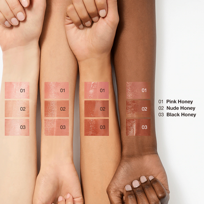 Almost Honey Lipstick in Black Honey, Pink Honey and Nude Honey