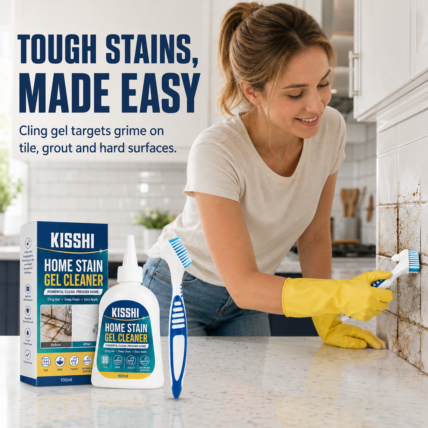 KISSHI Home Stain Remover Gel Cleaner - 7oz/ Pack.