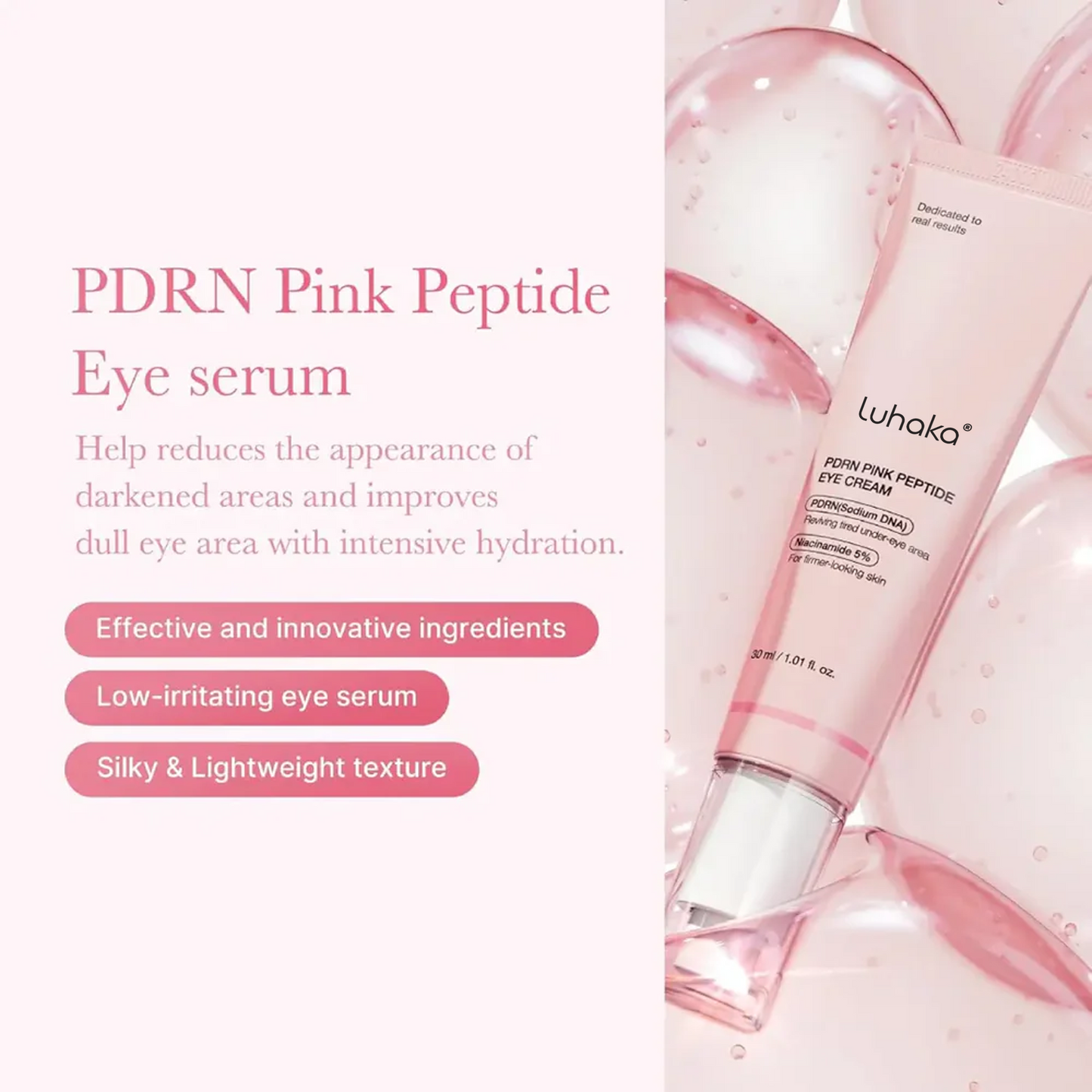 LUHAKA®  Salmon DNA PDRN Pink Peptide Eye Cream 30mL