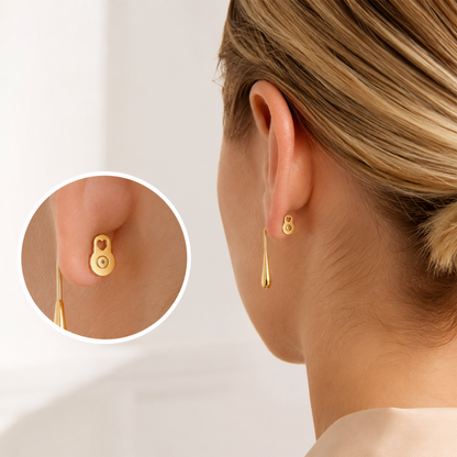 14K Yellow Gold Plated Lobe Lifters for Heavy Earrings for Women - Earring Backs for Droopy Ears