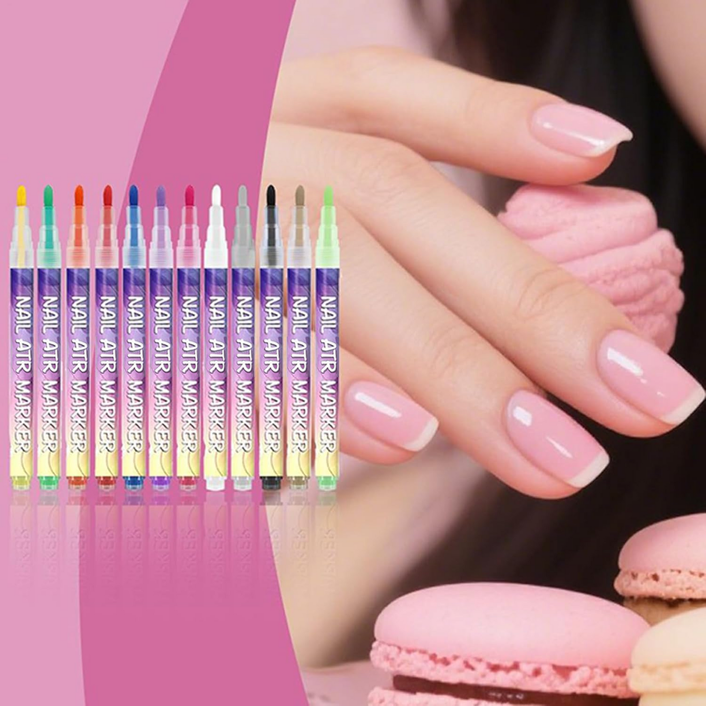 Nail Doodle Pens | Quick-Drying 3D Paint Beauty Supplies | 12 Colors