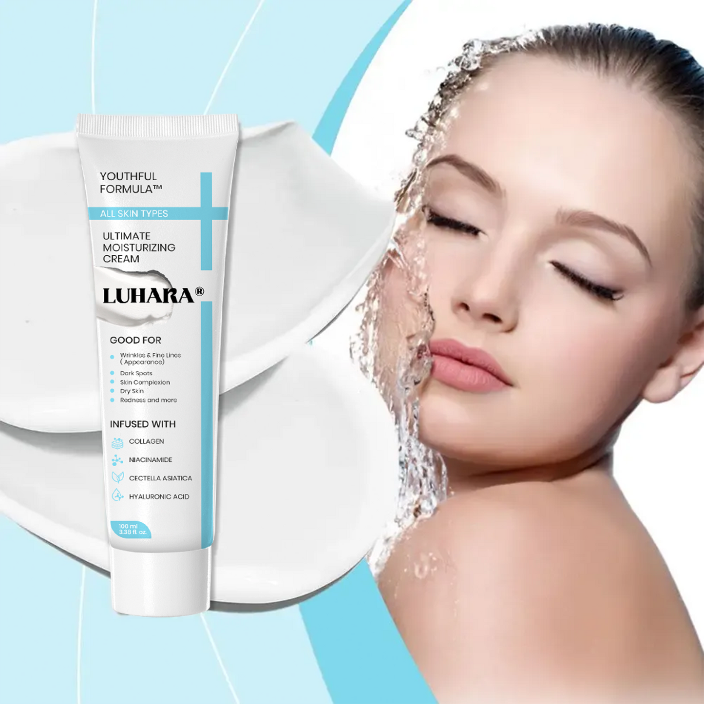 Luhaka® Ultimate Moisturizing Cream Anti-Aging Whitening Repair Redness Essence Repairing Calming Pore Moisturizer Skin Care
