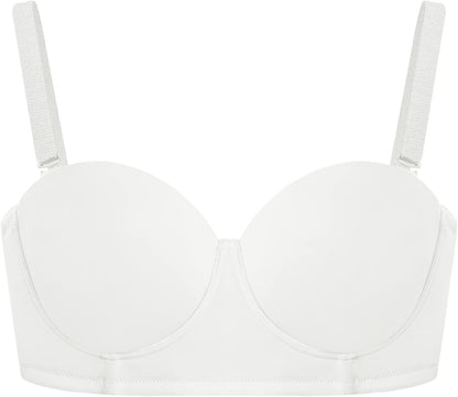 SFRCORD® Strapless Bras for Women Push Up. Underwire Bra for Big Busted. Supportive Lift Balconette Padded T-Shirt Bras