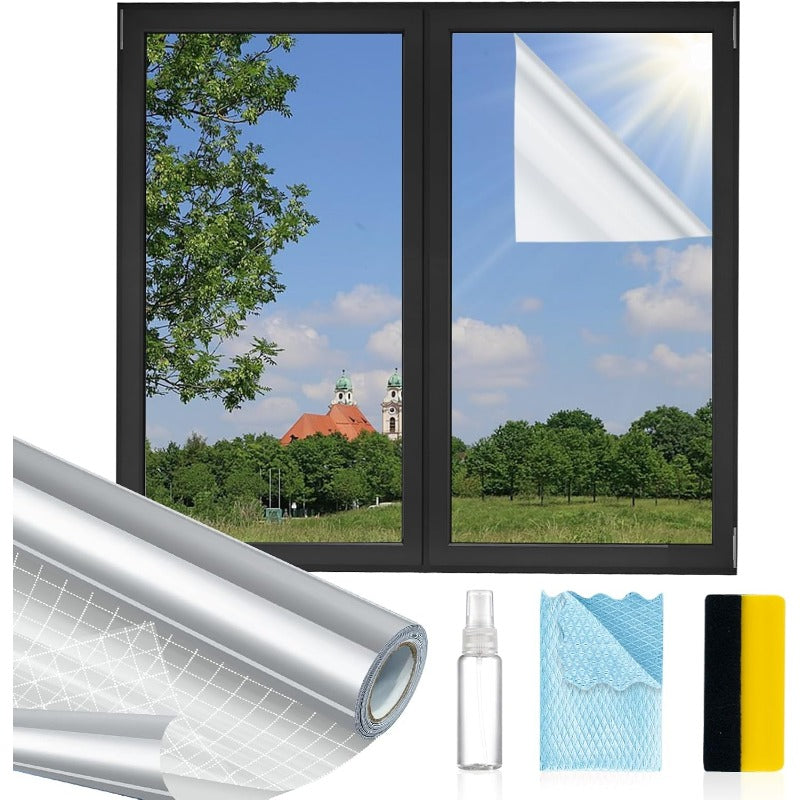 CZTICLE® Privacy Window Film – Static Cling Mirror Tint with Full DIY Kit