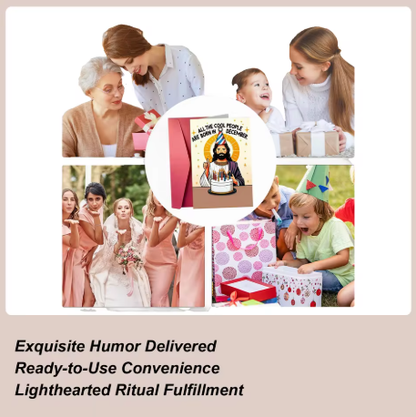 CILIFER® Funny Jesus Greeting Card With Envelope Funny Joke Notecard Celebration Family Friends Religious Birthday Card For Adults Lovers