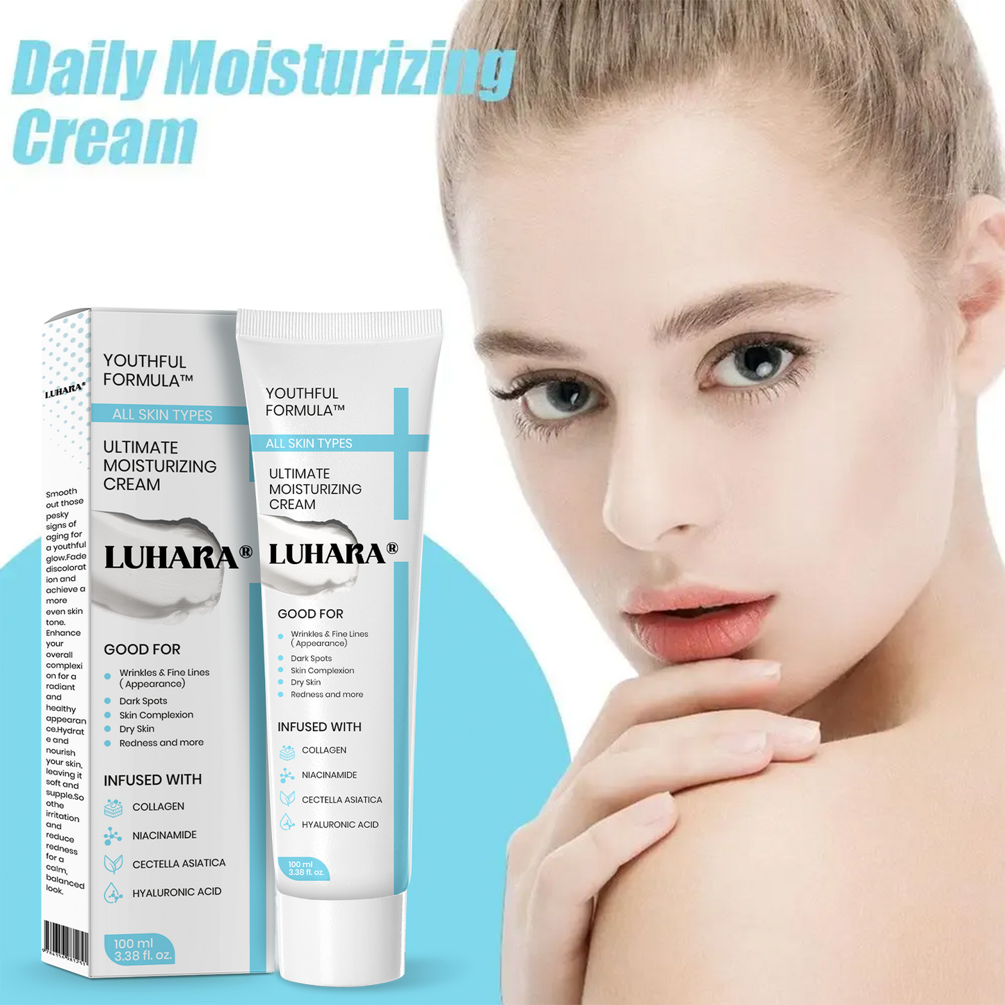 Luhaka® Ultimate Moisturizing Cream Anti-Aging Whitening Repair Redness Essence Repairing Calming Pore Moisturizer Skin Care