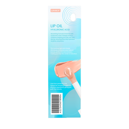LUHAKA® Lip Oil with Hyaluronic Acid, glossy lip oil designed to hydrate & nourish lips while bringing out their natural color, Light Pink.（2 pieces）