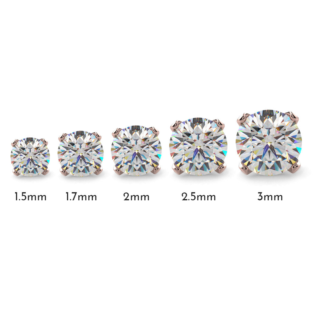 CILIFER® 2mm  Diamond Prong Nose Ring Stud