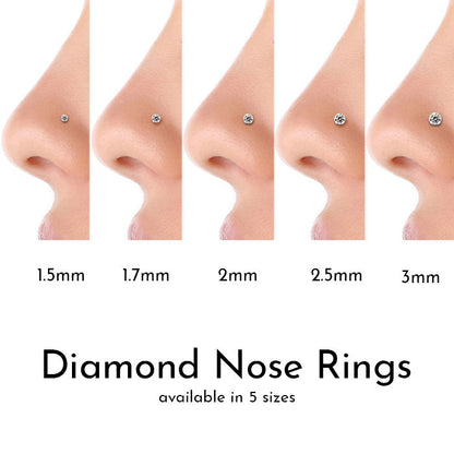 CILIFER® 2mm  Diamond Prong Nose Ring Stud