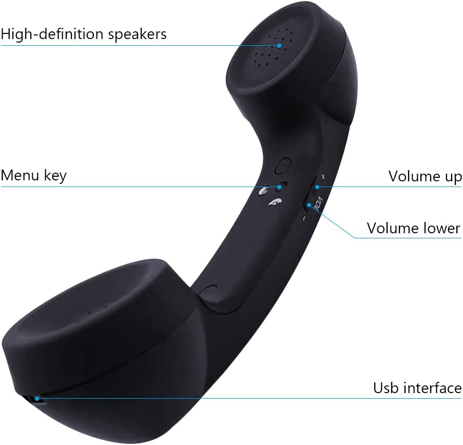 CILIFER® Retro Phone Handset with Wireless Bluetooth and USB Handsets for Cell Phones Radiation-Proof Comfortable Call.