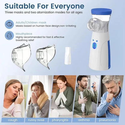 Portable Handheld Nebulizer Machine - Mini Portable Ultrasonic Quiet Nebulizer