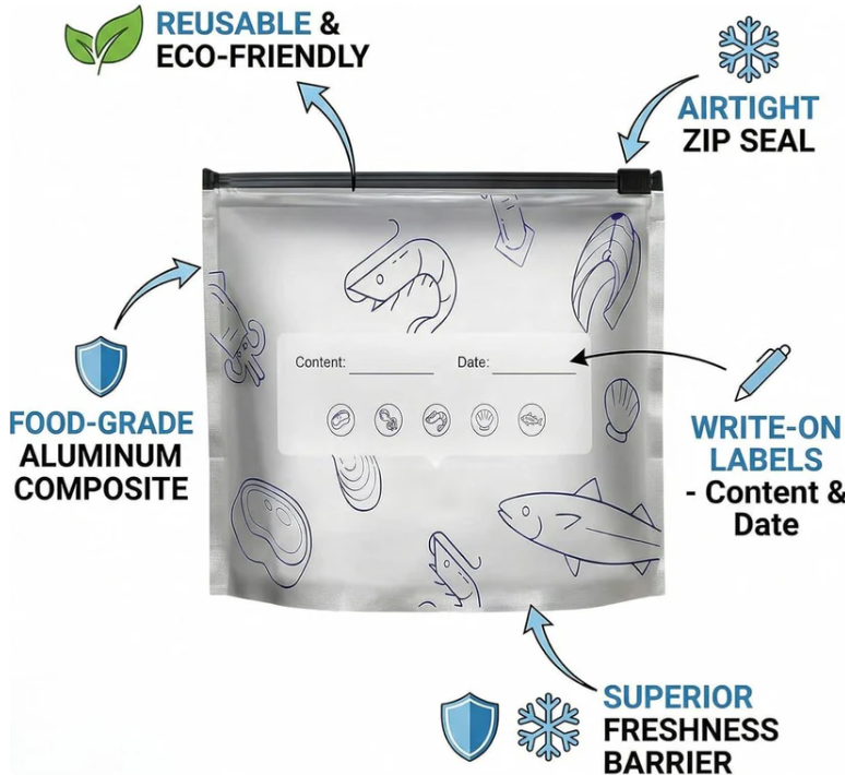 Aluminium Foil Food Storage Bags Set