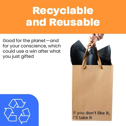 CILIFER® MilkToast Brands Funny Gift Bags. 11 x 8 x 4 Size. Just Smile And Say You Love It. Pack of 2 Brown Kraft Paper Bags with Sarcastic Phrases. Funny Gift Bags for Christmas and White Elephant Gifts