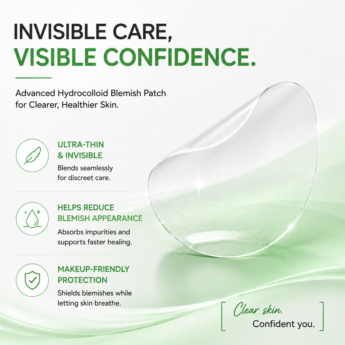 LUHAKA® Invisible Blemish Patch - Thin Hydrocolloid Acne Patches