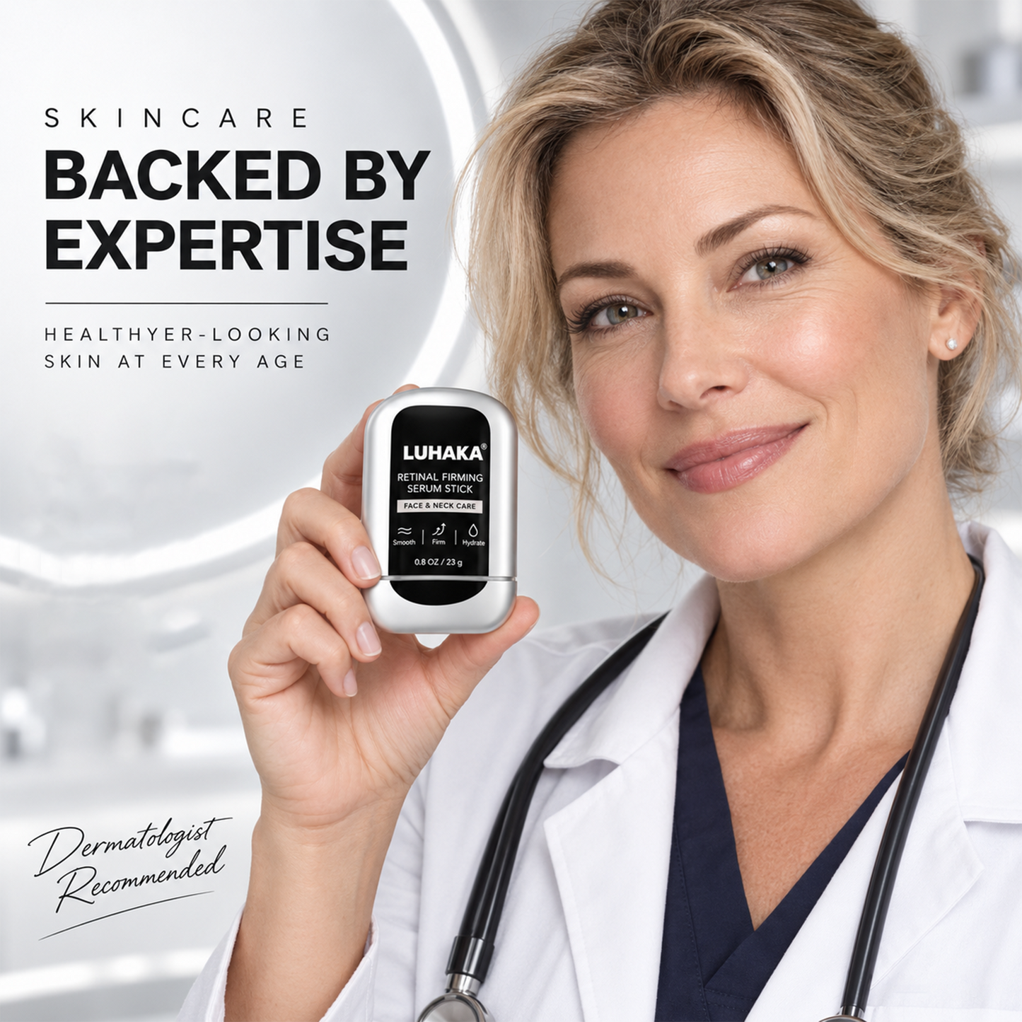 LUHAKA® Retinal Firming Serum Stick for Face & Neck – Targeted Care for Crepey-Looking Skin