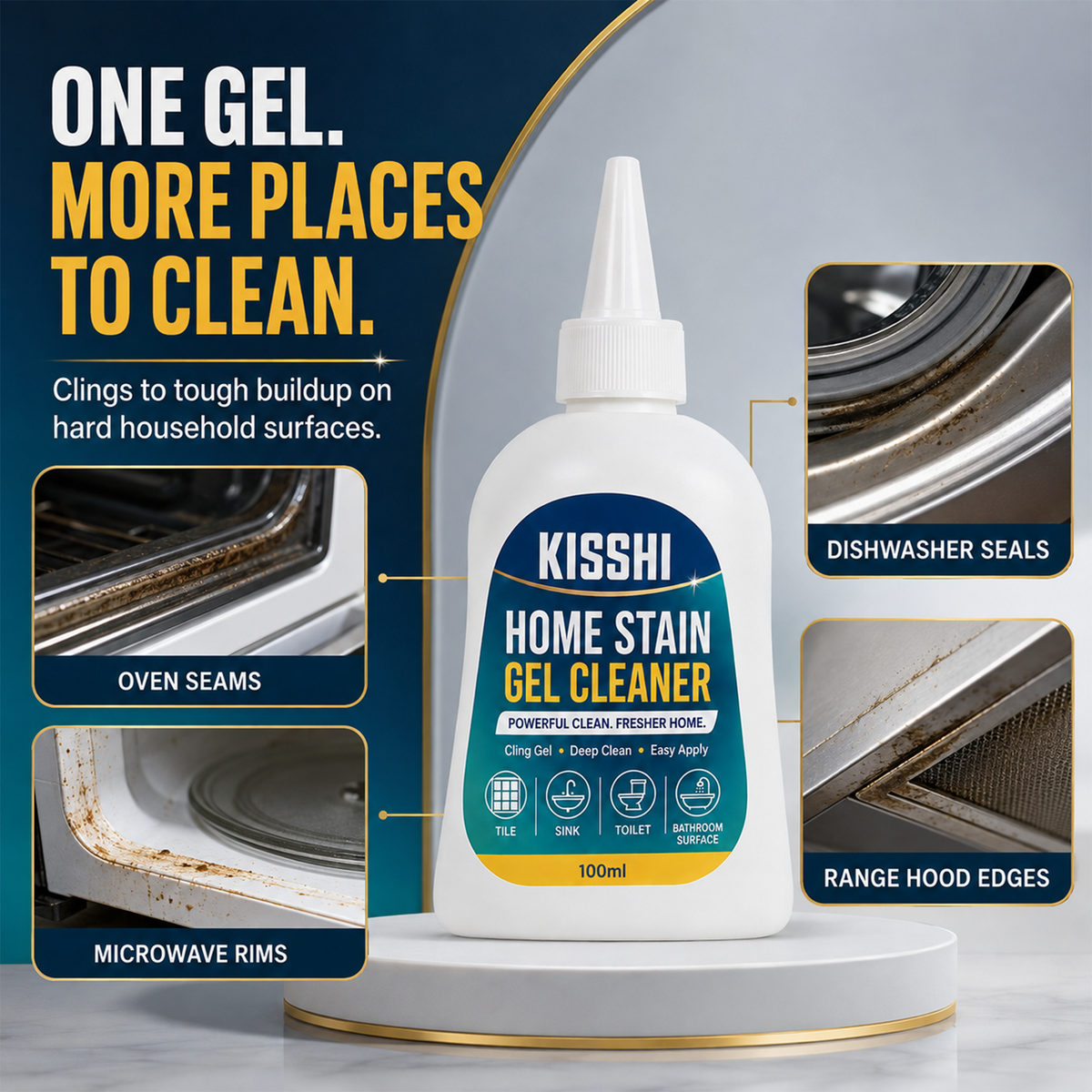 KISSHI Home Stain Remover Gel Cleaner - 7oz/ Pack.
