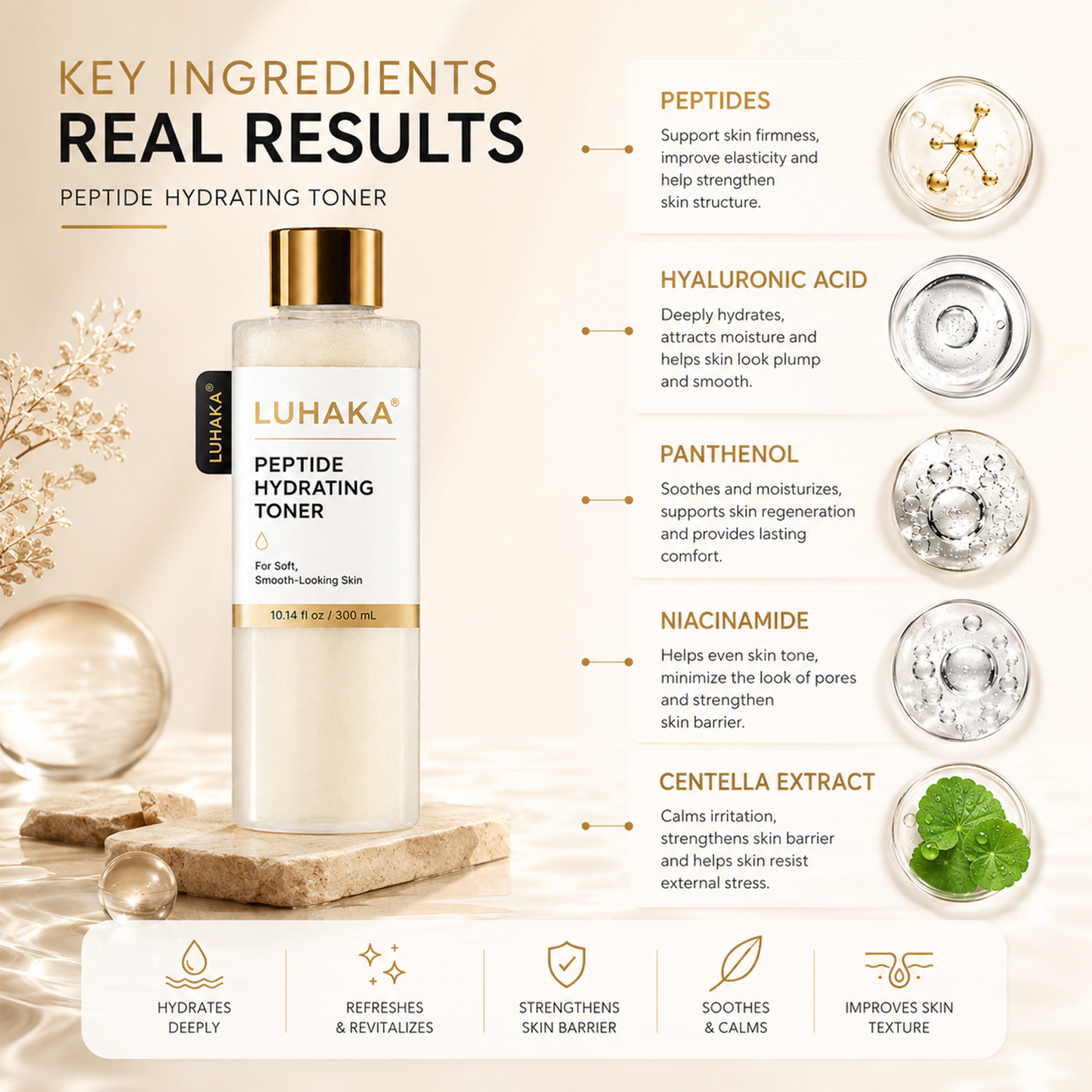 Peptide EGF Facial Toner with Copper Peptides for Sensitive Skin. 10.14 fl oz
