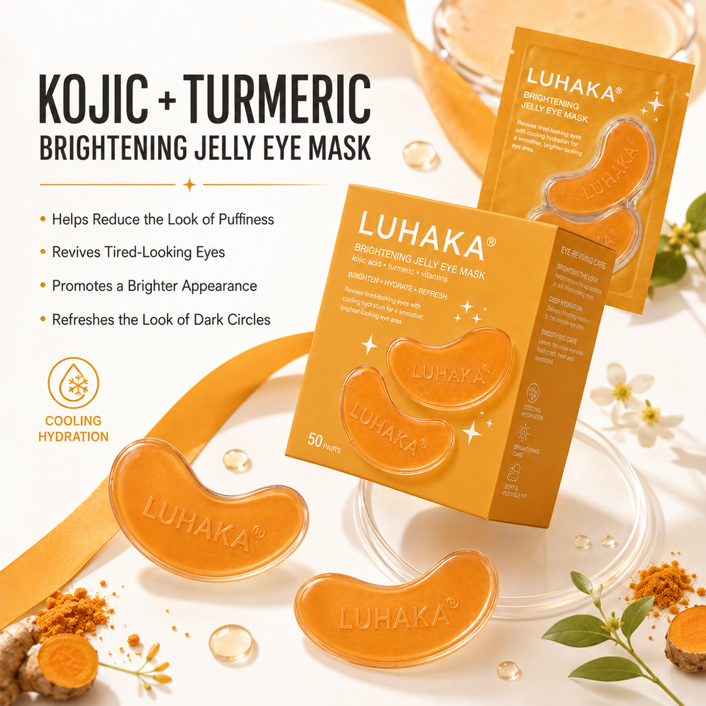 LUHAKA® Turmeric Kojic Acid Jelly Eye Masks