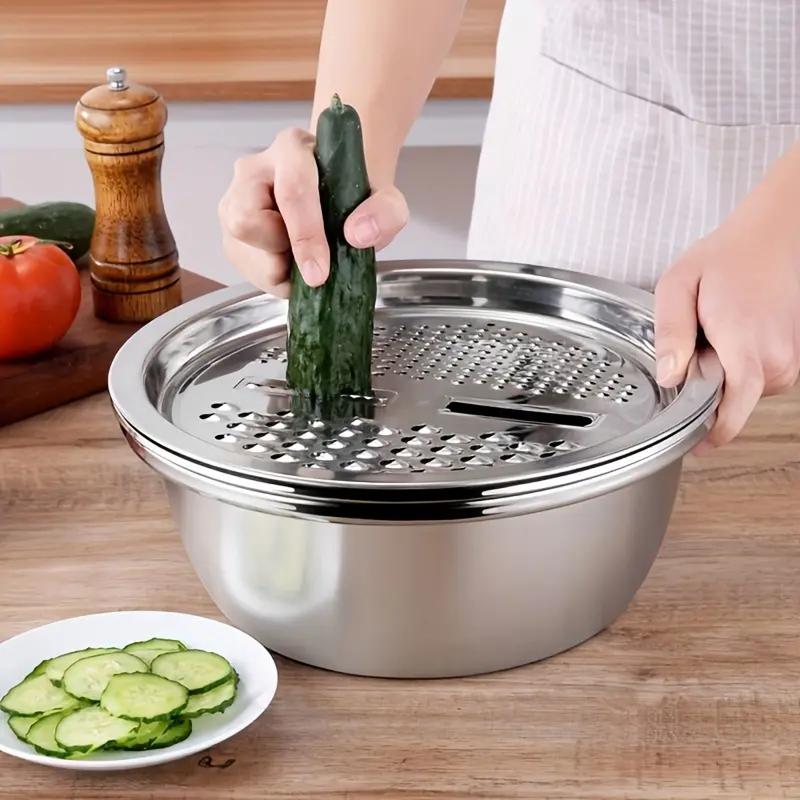 Multifunctional Stainless Steel Basin Set – 3-Piece Kitchen Essential