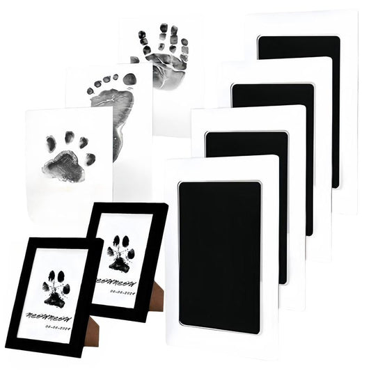 🐾Paw Print Kit for Dogs & Cats - 4-Pcs Mess-Free Ink Pads. 2 Photo Frames | Clean Touch Pet Paw and Nose Print Keepsake Memorial Gift