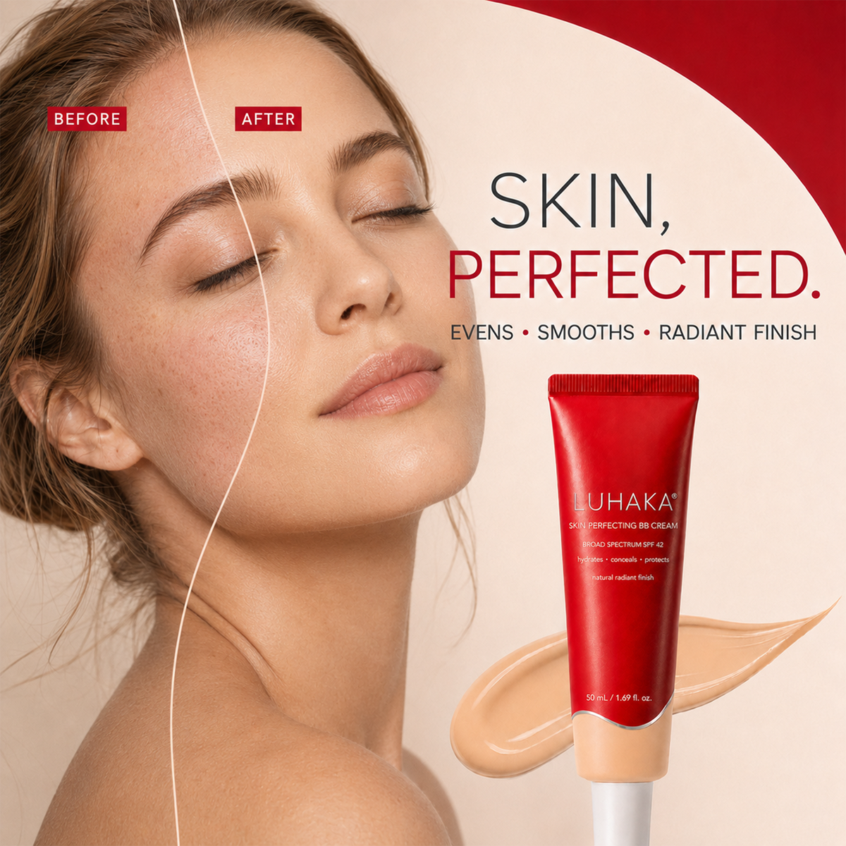 LUHAKA® Perfect Cover BB Cream | SPF 42 PA+++（1.69 oz）