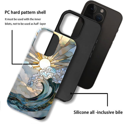 Cilifer® Ocean sunset and sunrise glass phone case.