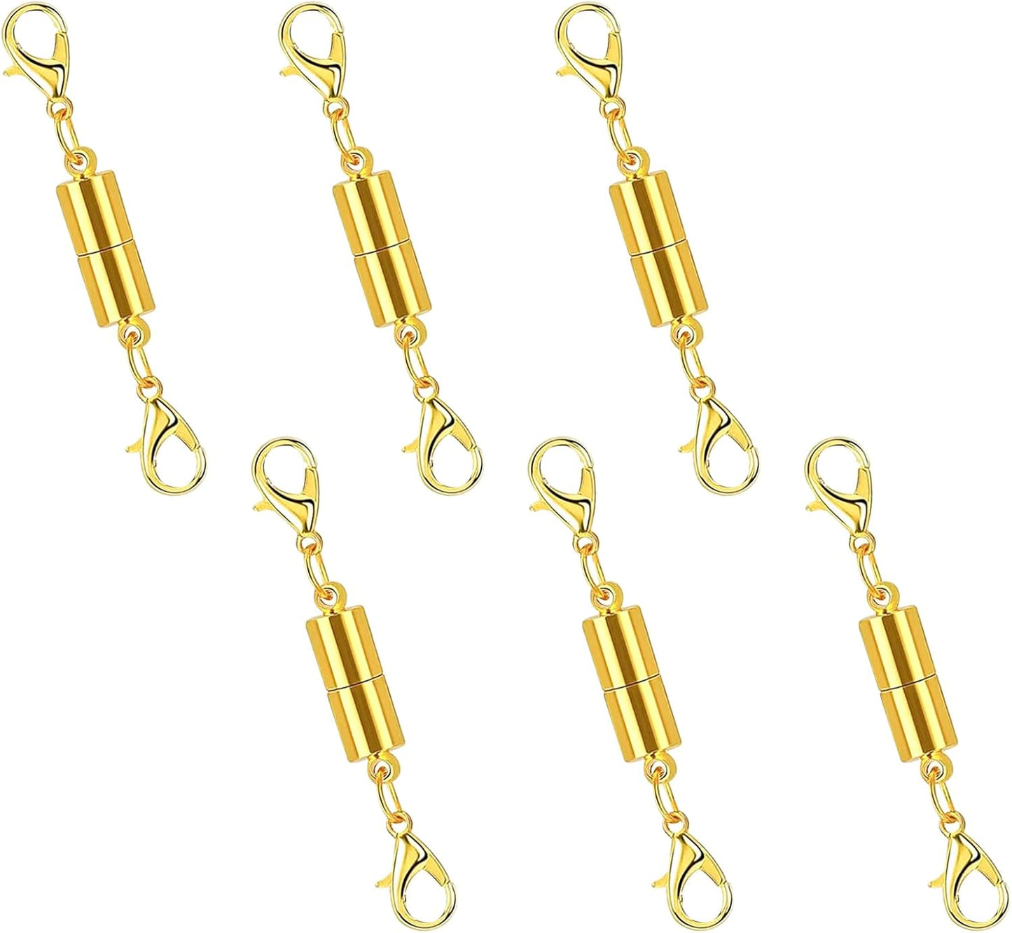 CZTICLE® Magnetic Necklace Clasp with Double Lobster Clasps 18K Gold and Silver Necklaces Chain Extender Connector (12Pcs