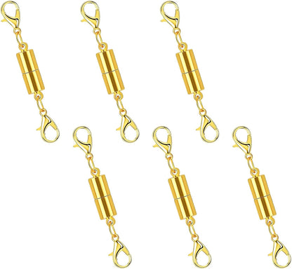 CZTICLE® Magnetic Necklace Clasp with Double Lobster Clasps 18K Gold and Silver Necklaces Chain Extender Connector (12Pcs