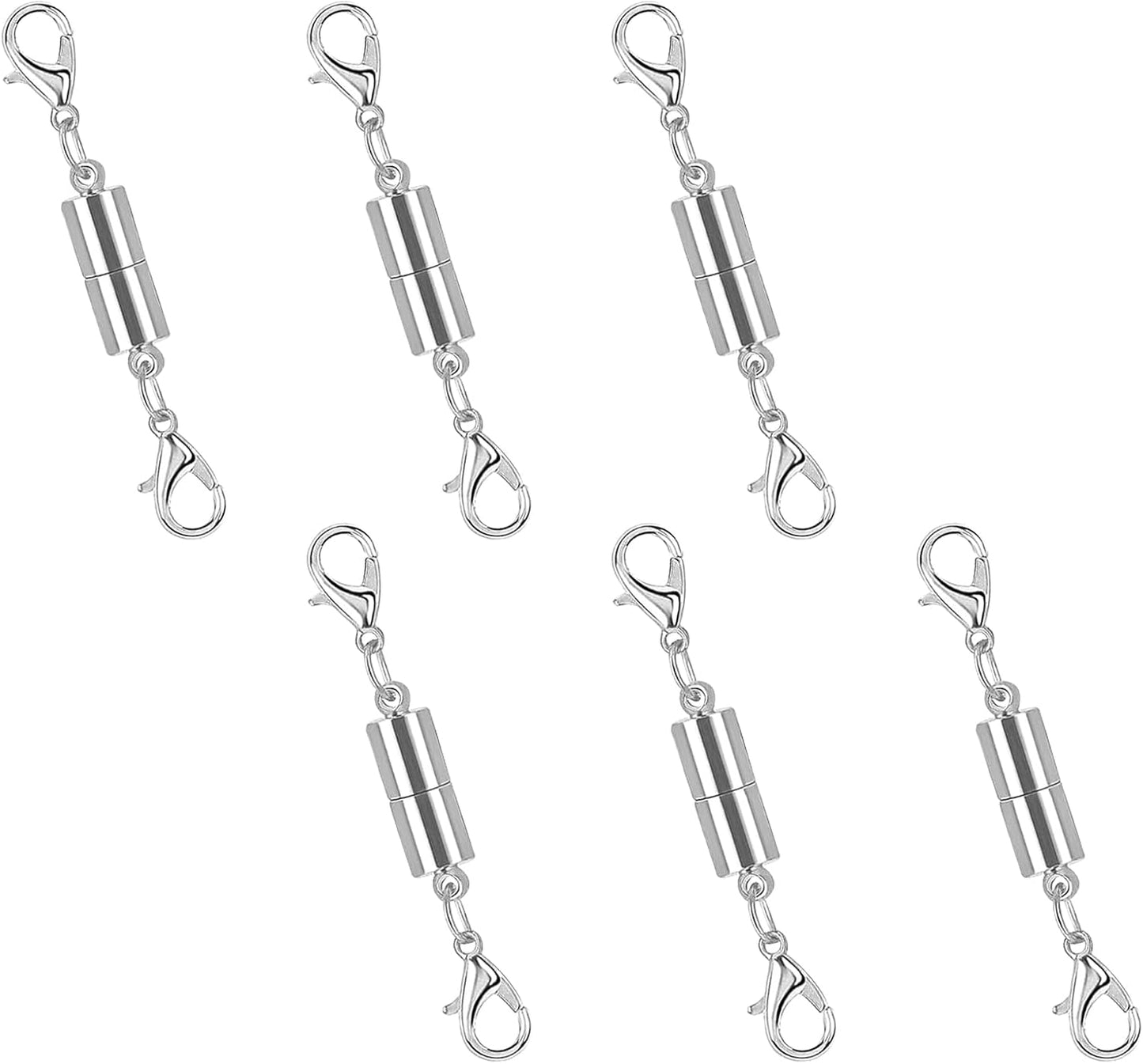 CZTICLE® Magnetic Necklace Clasp with Double Lobster Clasps 18K Gold and Silver Necklaces Chain Extender Connector (12Pcs