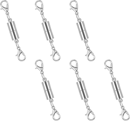 CZTICLE® Magnetic Necklace Clasp with Double Lobster Clasps 18K Gold and Silver Necklaces Chain Extender Connector (12Pcs