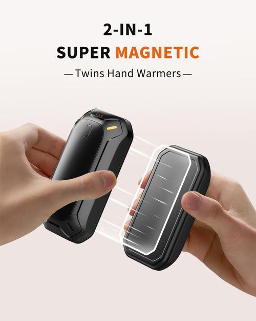 CILIFER® 2 Pack Hand Warmers Rechargeable.Electric Hand Warmer. Double-Sided Warming Portable Heater Reusable. 12 Max Heating Time Pocket Hand Warmers Gifts for Women Men