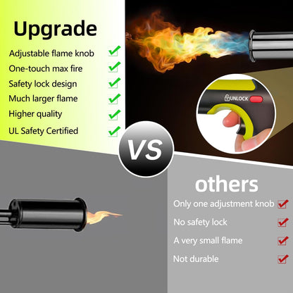 CILIFER® Powerful Propane Torch.Kitchen Cooking Torch With One-Touch. Charcoal Lighter with a Safety Lock. BBQ. Campfire. Fireplace