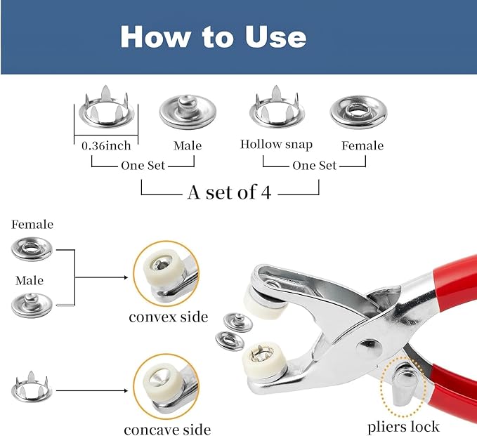 Snap Button & Pliers Fastener Tool Set