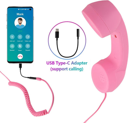 CILIFER® Retro Phone Handset with Wireless Bluetooth and USB Handsets for Cell Phones Radiation-Proof Comfortable Call.