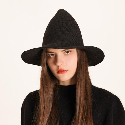 SFRCORD® Halloween Regular Wizard Hat. Foldable Knit hat. Peaked Female.