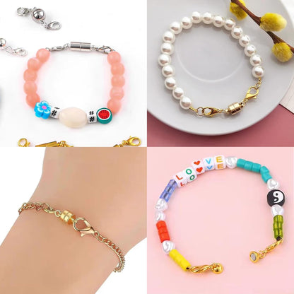 CZTICLE® Magnetic Necklace Clasp with Double Lobster Clasps 18K Gold and Silver Necklaces Chain Extender Connector (12Pcs