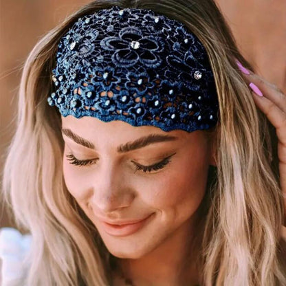 SFRCORD® Elegant Tall Skull Beaded Flower Headband. 1920s Headpiece. For Women. Hair Styling Decoration.