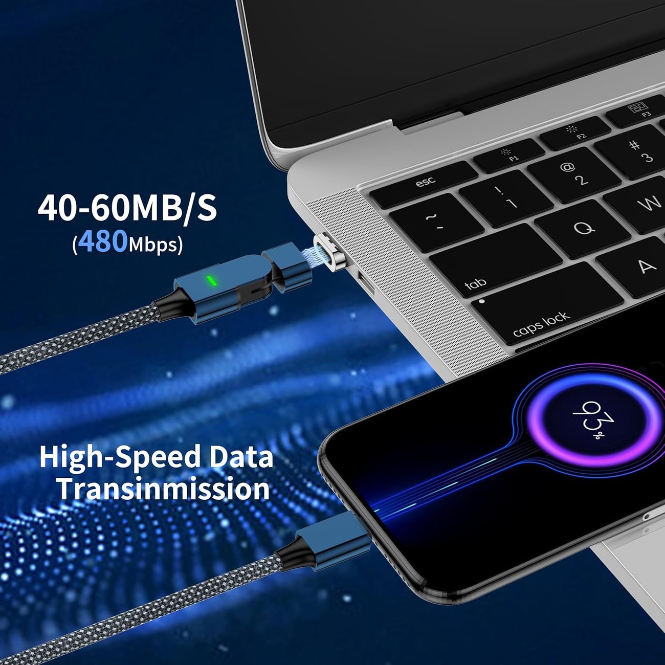 CILIFER® ⚡ Super Fast Charging 2-in-1 Magnetic Cable – 180° Rotation for Ultimate Convenience 📱